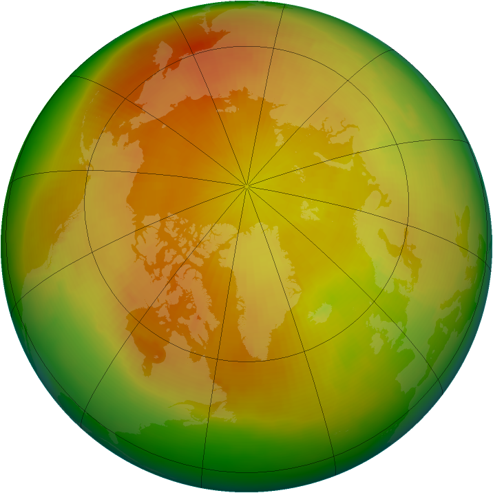 Arctic ozone map for April 2003